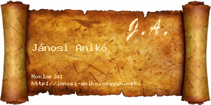 Jánosi Anikó névjegykártya